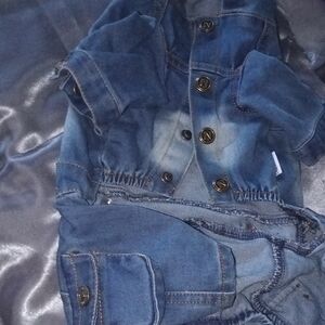Stylish Blue Denim Dog Jacket with Button Accents